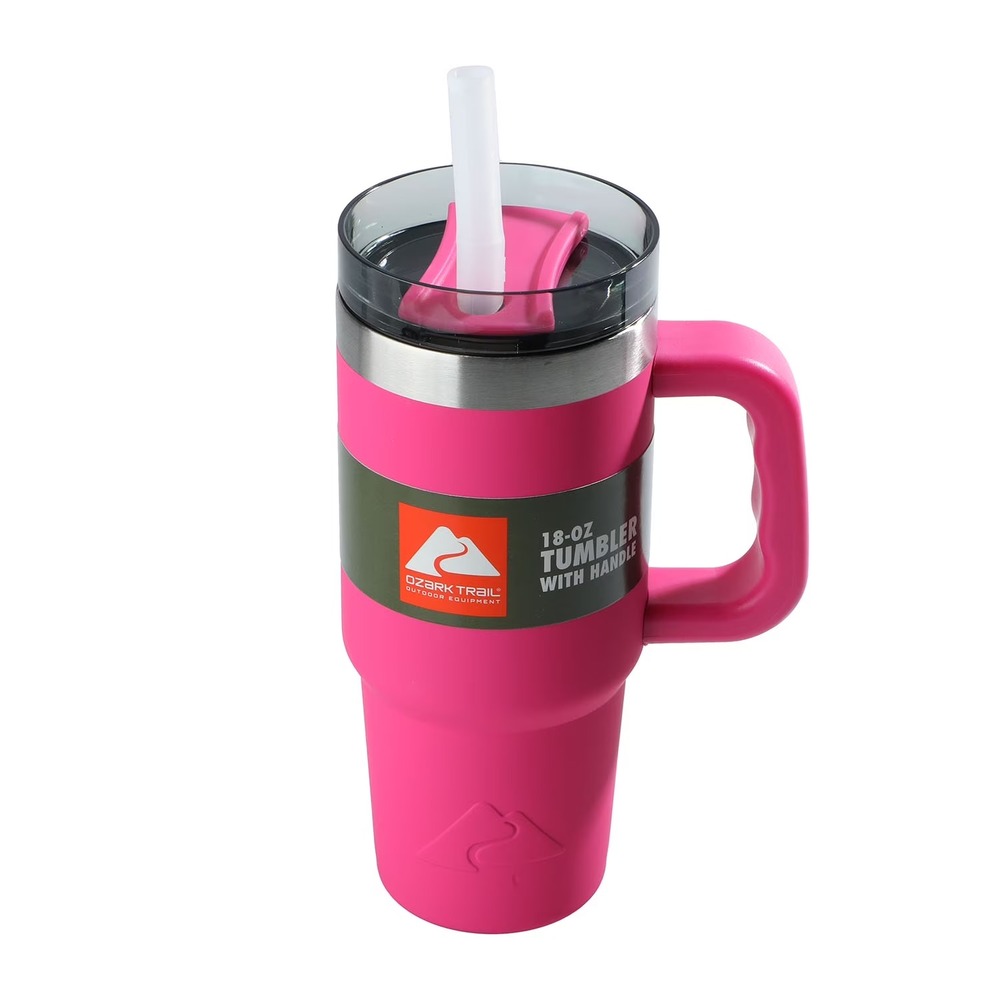 Ozark Trail 18oz Insulated Stainless Steel Tumbler w/ Handle Hot Pink